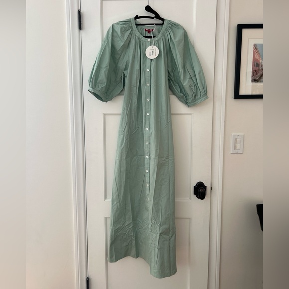 STAUD Vincent Dress Sage green Small - Picture 2 of 4